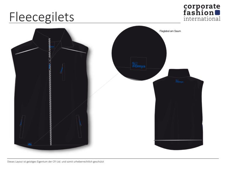 Design eines Fleecegilets von Corporate Fashion International.