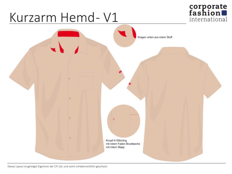 Design eines Kurzarmhemds von Corporate Fashion International, Modell V1