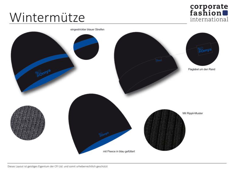 Design einer Wintermütze von Corporate Fashion International.